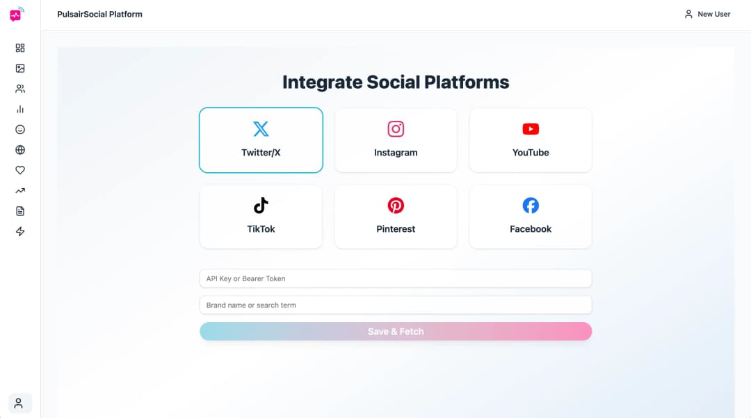PulsairSocial Twitter Connect Screenshot
