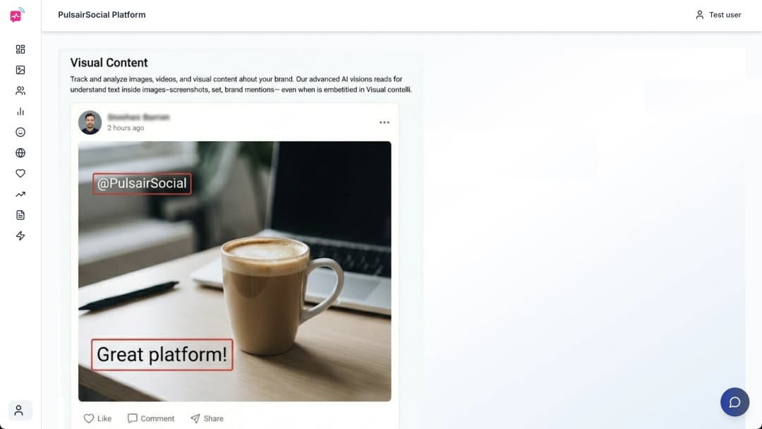 PulsairSocial Visual Content AI Text Detection Screenshot